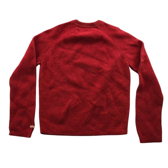Abercrombie Mens Sweater Small Crew Neck Pullover Red Knit Striped Retro Casual - Picture 7 of 7